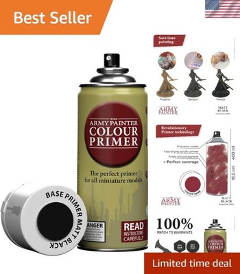 400 mL Acrylic Spray Primer - Ultra Matt Black Finish for Miniature Models