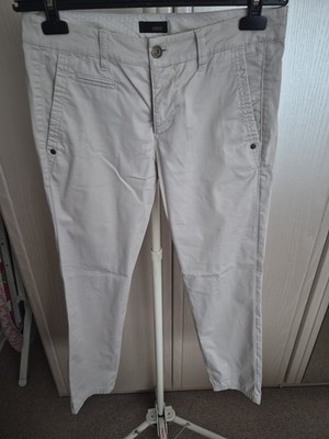 Cinque Deutsch Damen Hose Stoffhose Gr 34 XS Sommer Dünn Weiß Beige