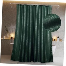 Long Glitter Shower Curtain: 78 Inch Silver 72"W x 78"L Pack of 1 Green