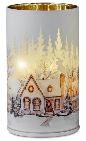 "Formano \"Winterdorf\" Deko-Licht Drehend Mit LED Timer HäUser Schnee Tanne Winter"-image
