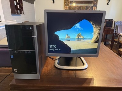 HP Pavilion 500 Windows 10 4 GB Ram i3-4130 3.4 GHz 2 cores W Monitor
