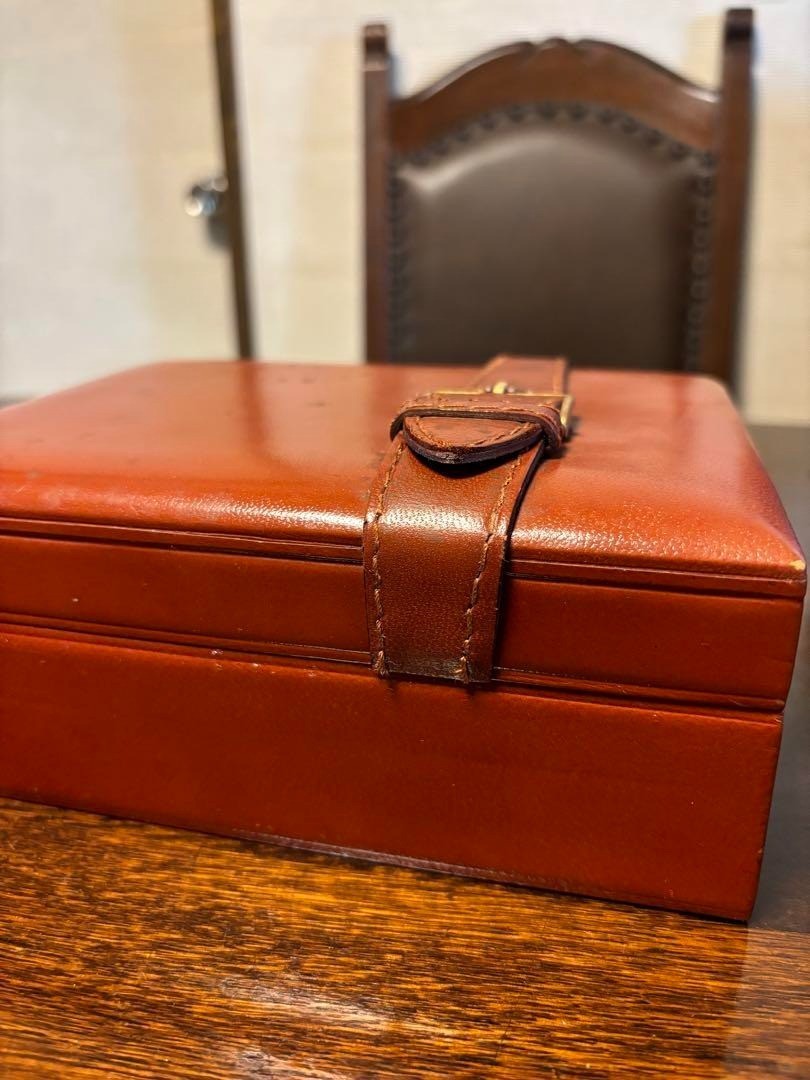 VINTAGE ROLEX WATCH BOX BROWN LEATHER WOODEN 56.00.2 for