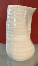 Rare Freeform White Ceramic Tegan Vase w/ Pour Spout 6.5” Tall EUC