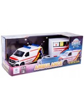 Kids Globe VW Transporter Ambulance mit Anhänger Metall/Kunststoff Neu Ovp 