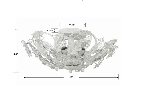 Crystorama Cut Crystal Flower 16" Wide Six-Light Ceiling Light Fixture - Picture 7 of 8