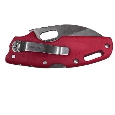 Cold Steel Mini Tuff Lite Red Lock Knife w/2'' Satin AUS8A Serrated Blade Clip