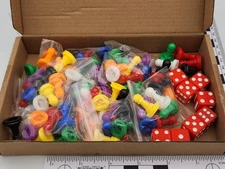 Hestya 74 Pcs Board Game Multicolor Plastic Place Markers & 8 Dice Homeschooling