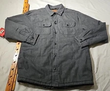 Rugged Elements Shirt Jacket Mens Large Gray Shacket Snap Front Quilted Outdoor