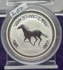 2002 PERTH AUSTRALIA LUNAR HORSE SERIES ONE 2 OZ