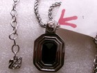 Swarovski Pendant Black Rectangle Crystal Clear Pave Crystals Edge Chain Swan — photo 8