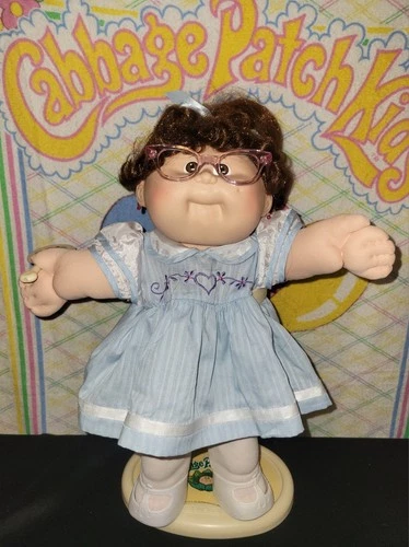 1986 Cabbage Patch Kid Glasses Face, HM 8 Auburn Hair Brown Eyes