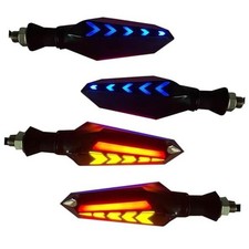 4-Pack LED Motorcycle Turn Signals, Universal Arrow Flowing Blinkers 4 PCS Red