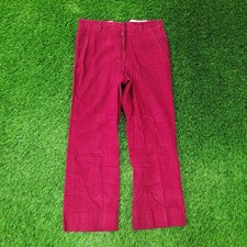 Vintage 80s MOD Hippie Corduroy Pants Womens 10/11 32x28 Red Baggy