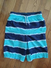 Boys The Children's Place Elastic Waist Swim Trunks, Blue Tie Dye, size L 10/12
