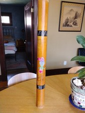 Vintage Hand Painted Bamboo Rain Stick Shaker Instrument 31  Toucan Puerto Rico
