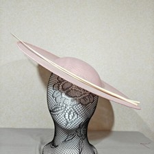 baby pink white large fascinator ostrich quill spin wedding hat headband