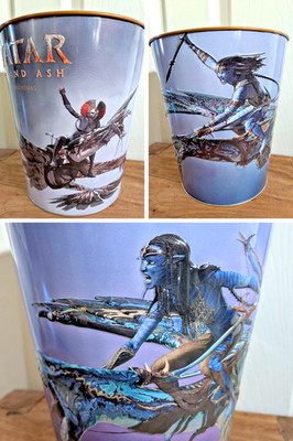 AVATAR Fire And Ash Cineworld Metal Popcorn Bucket COMPLETE COLLECTORS SET of 3
