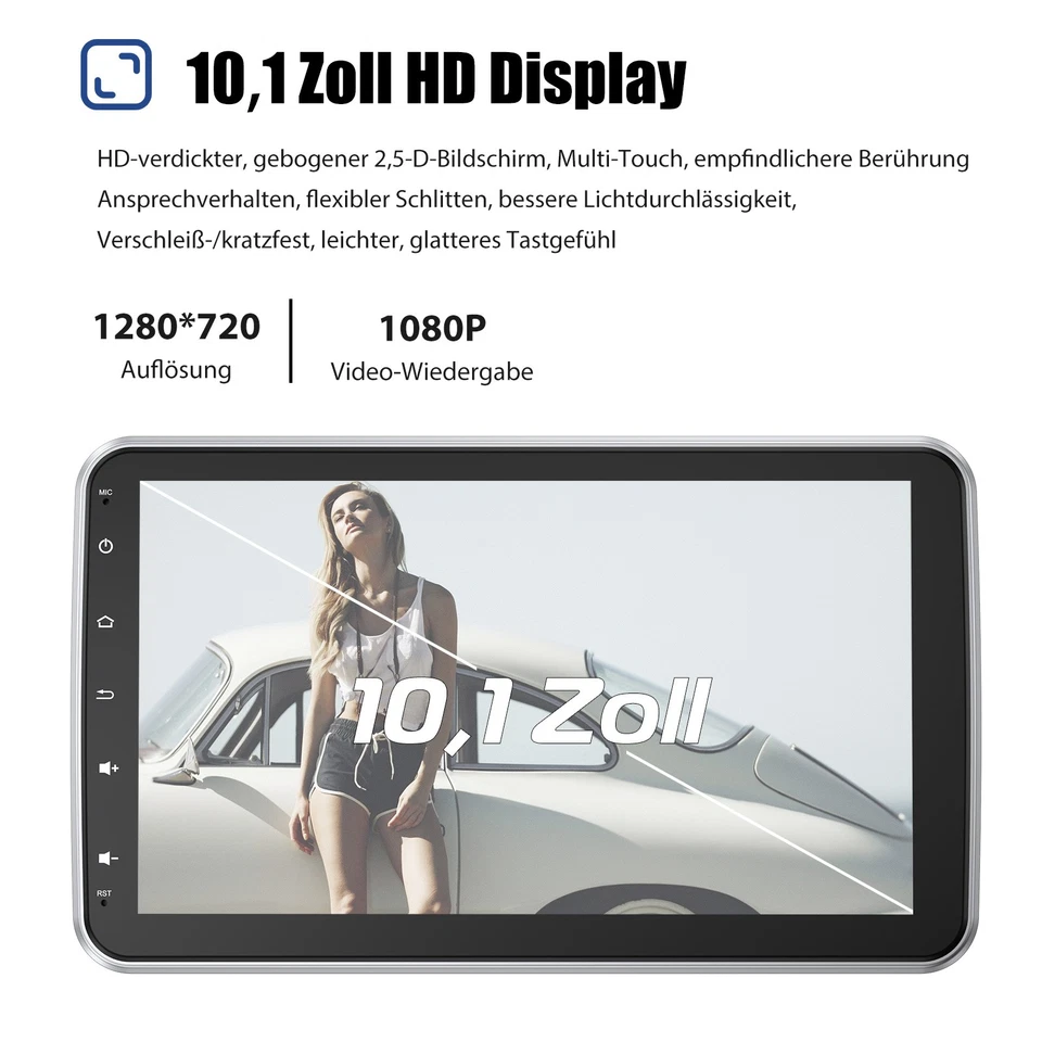 Android 14 DAB+ 8-Kerne 6+128GB CarPlay Autoradio 1 DIN 360° Drehbar Bildschirm - Bild 3 von 4