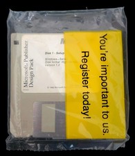 Microsoft Publisher Design Pack Disks 1 and 2- Vintage 3.5" Floppy Disks