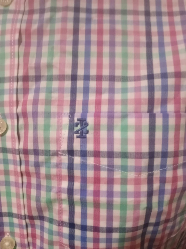 Nueva Camisa IZOD Elastizada Extensible Niños Botón Grande L 14-16 L/S Bolsillo Abotonado Foto 4 de 4