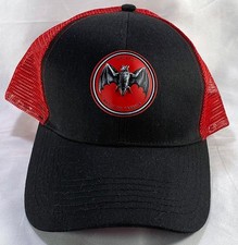 Bacardi Red  Black Raised Bat Logo Snapback Mesh Trucker Cap Baseball Hat