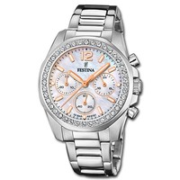 Festina Damen Armbanduhr Boyfriend Armbanduhr Edelstahl Silber UF20606/1
