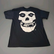 Misfits Shirt Mens Large Black Puff Print Skull Graphic Punk Band Tee NWOT