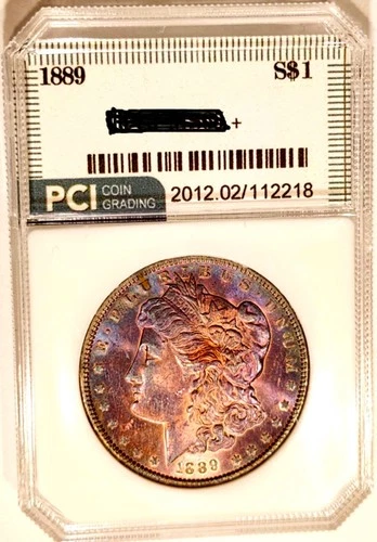1889-P Better  Date Gem BU + Lovely Rainbow Toned Morgan Dollar