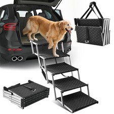 Dog Ramps for Car, 17.7inch Wide Foldable Dog Stairs with Non Slip Surface, P...