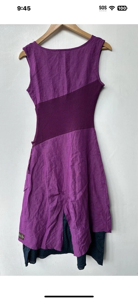 Vestido Matilda Jane Para Mujer Uva Ekatrina Talla M Púrpura Mezcla de Lino Boho Artístico Foto 3 de 4