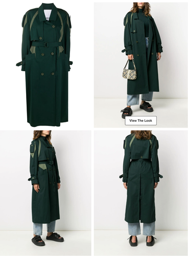 KENZO Bi-Colour Belted Long Trench Coat Trenchcoat Pine Mantel Jacke Jacket M - Bild 10 von 12