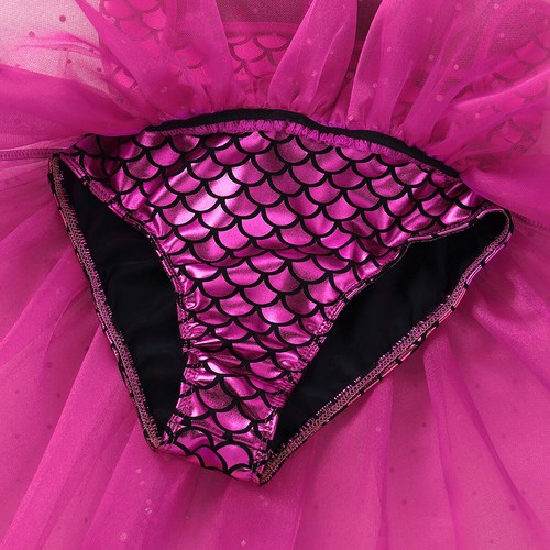 Girls Glitter Fish Scales Ballet Dance Tutu Dress Kid Gymnastics Leotard Costume - Picture 16 of 88