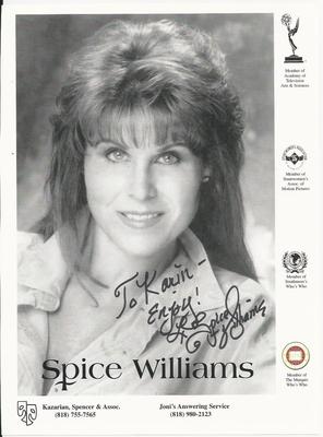 Spice Williams signed photo