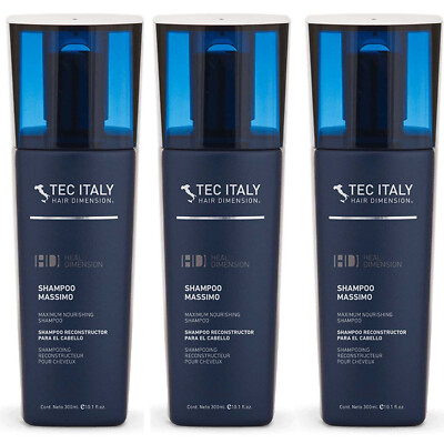 3 PK- Tec Italy Reconstructor Shampoo Massimo 10.1 oz Super Conditioning Shampoo