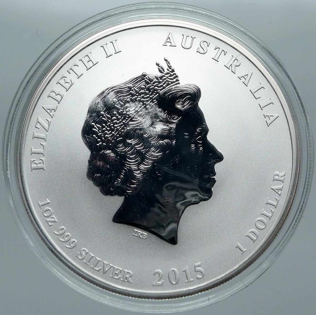 2015 AUSTRALIA Huge Elizabeth II Chinese Zodiac Goat Silver Dollar