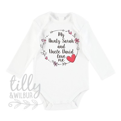 My Aunty And Uncle Love Me Baby Bodysuit For New Arrival Nieces