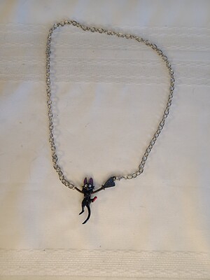 Kiki's Delivery Service Jiji Hanging on Broom Necklace | eBay