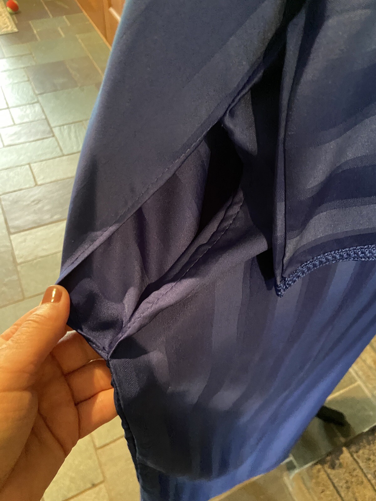 Quality Handmade Solid Royal Blue Embroidered  V-… - image 15