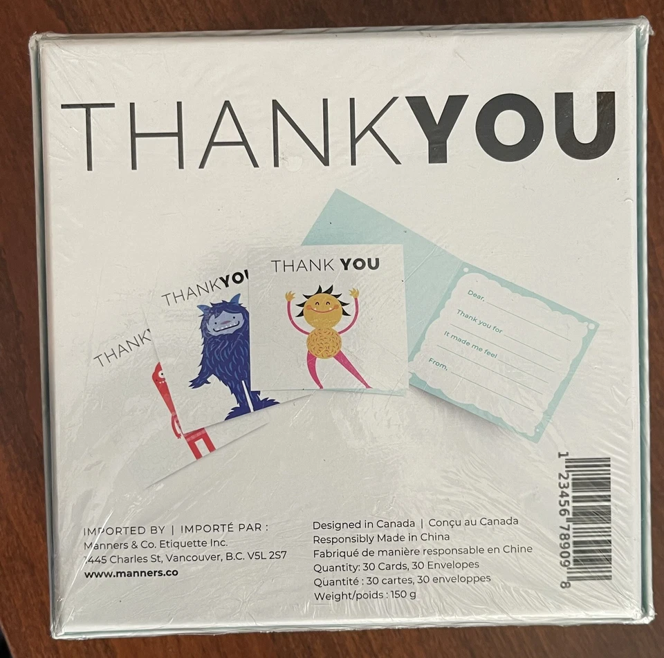 Monster Thank You Cards for Kids, 30 Cards & 30 Envelopes Mannered Fill In Blank - Image 2 of 4