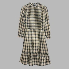 & Other Stories Check Smocked Puff Sleeve Dress | EU 34 | UK 8 | New | RRP £85