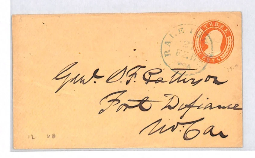 USA Classic Stationery Cover 3c Raleigh NC *Fort Defiance* NORTH CAROLINA XU156 - Image 2 of 4