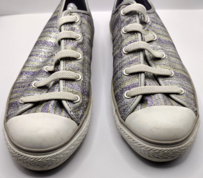 Converse All Star Purple Green Silver Sparkle Glitter Shoes Size Men  Women
