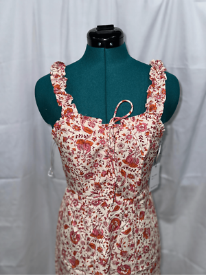 Japna linen blend floral midi dress | Sz S, NWT | eBay