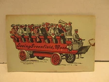 1911 Seeing Greenfield Massachusetts Postcard with fold out by Tichnor Bros Inc