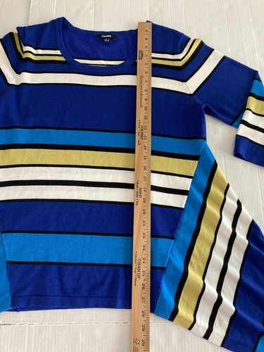 Premise Women's pullover Knit Sweater Top w/sharkbit hem sz XL Multicolor/Blue - Picture 9 of 10