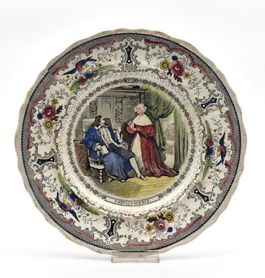 Creil Montereau Lebeuf Plate N°12 Convalescence XIXth French Plate