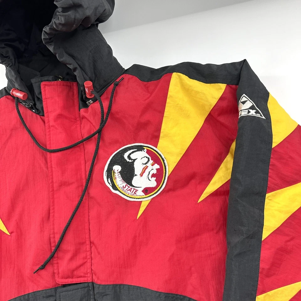 VINTAGE Florida State Seminoles Jacket Mens Large Red Apex One Sharktooth - Image 3 of 4