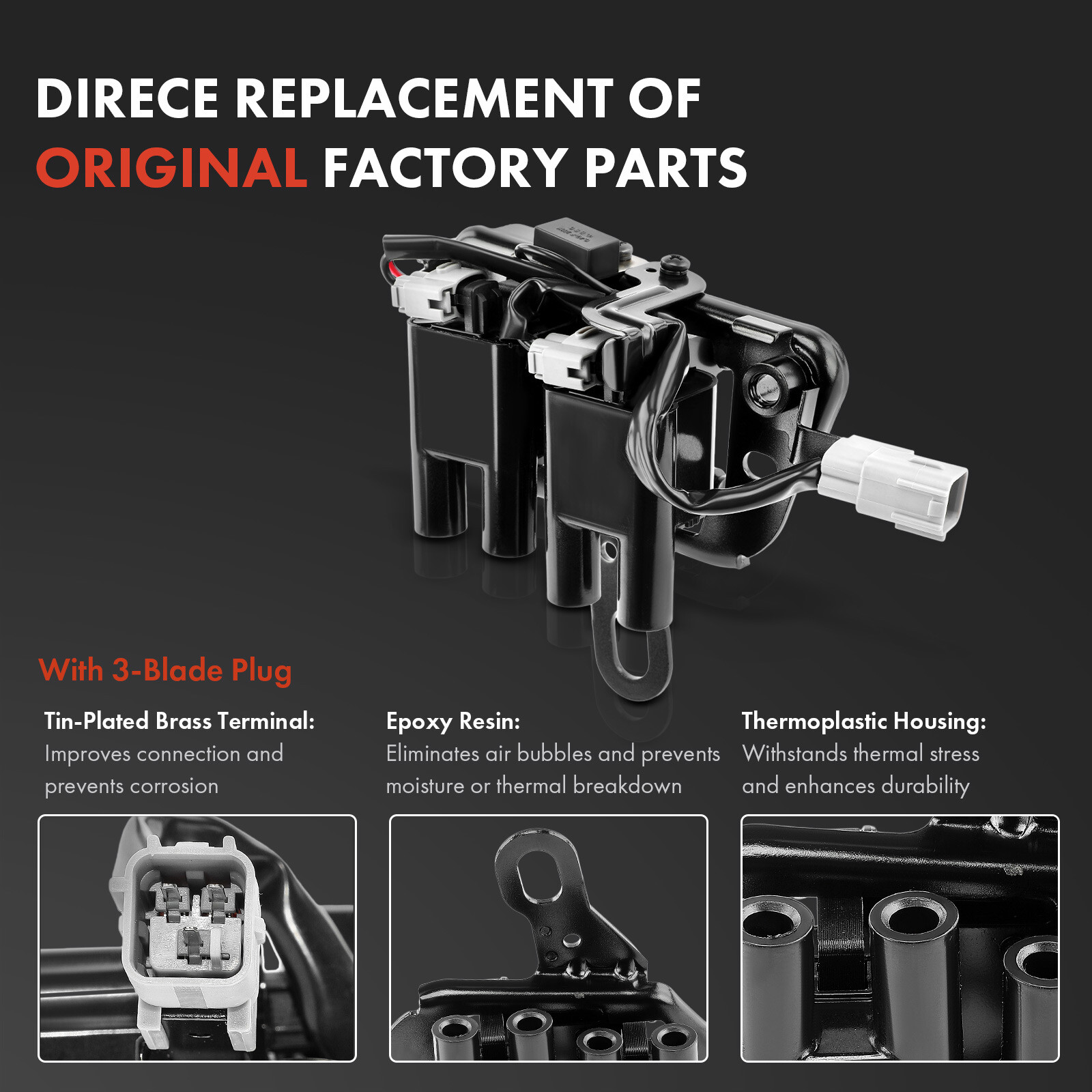 1x Ignition Coil & 4x Iridium Spark Plugs &4x Wires for Hyundai Elantra Kia 2.0L