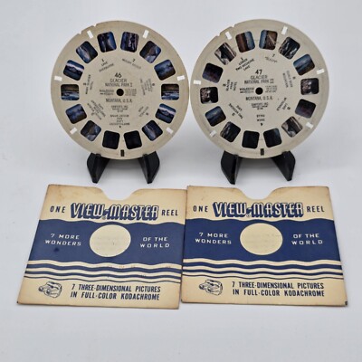 Vintage View-Master Reels Glacier National Park Montana Kodachrome 3D Slides Set