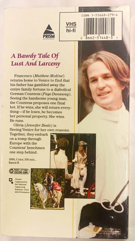 Gamble, The (VHS, 1988) Matthew Modine, Faye Dunaway, Jennifer Beals NEW RARE - Image 2 of 4